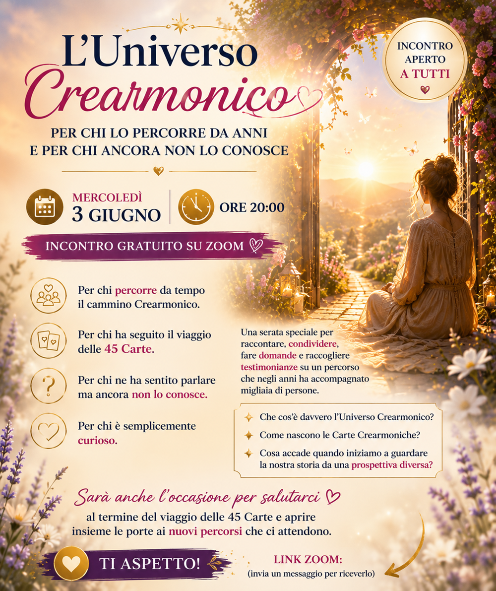 LA SETTIMANA CREARMONICA delle costellazioni familiari di Alba Sali 