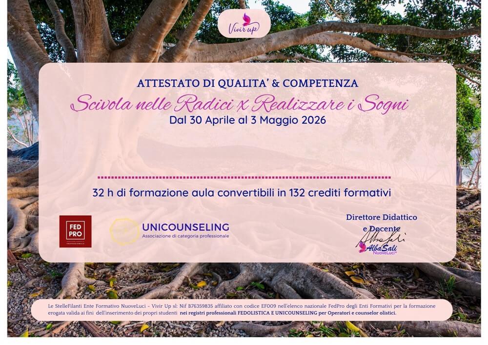 Scivola nelle Radici esperienza di costellazioni familiari con Alba Sali